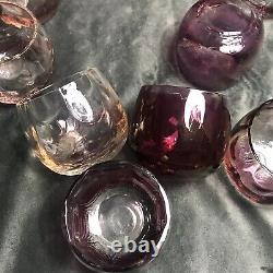 Vintage Ruby Flash Punch Bowl & 12-Cup Matching Set Ruby Red, Cranberry Glass