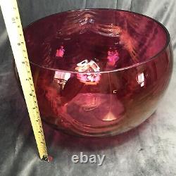 Vintage Ruby Flash Punch Bowl & 12-Cup Matching Set Ruby Red, Cranberry Glass