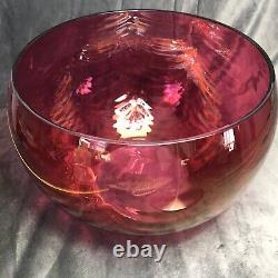 Vintage Ruby Flash Punch Bowl & 12-Cup Matching Set Ruby Red, Cranberry Glass