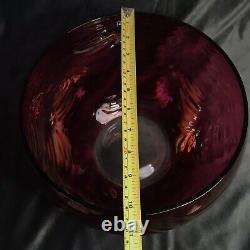 Vintage Ruby Flash Punch Bowl & 12-Cup Matching Set Ruby Red, Cranberry Glass