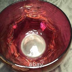 Vintage Ruby Flash Punch Bowl & 12-Cup Matching Set Ruby Red, Cranberry Glass