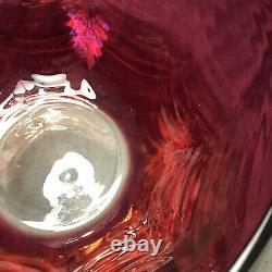 Vintage Ruby Flash Punch Bowl & 12-Cup Matching Set Ruby Red, Cranberry Glass