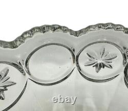 Vintage Set 15 Punch Bowl Set Clear Glass Starburst Party Holiday