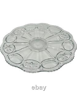 Vintage Set 15 Punch Bowl Set Clear Glass Starburst Party Holiday