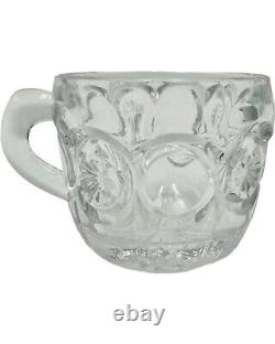 Vintage Set 15 Punch Bowl Set Clear Glass Starburst Party Holiday