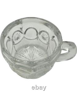 Vintage Set 15 Punch Bowl Set Clear Glass Starburst Party Holiday