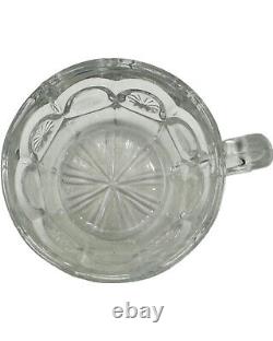 Vintage Set 15 Punch Bowl Set Clear Glass Starburst Party Holiday