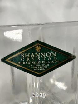 Vintage Shannon Crystal Punch Bowl With 8 Cups And Silver Plated Latle