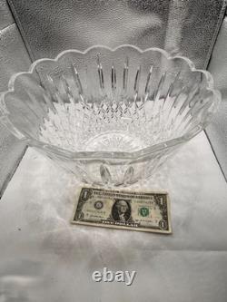 Vintage Shannon Crystal Punch Bowl With 8 Cups And Silver Plated Latle