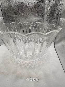 Vintage Shannon Crystal Punch Bowl With 8 Cups And Silver Plated Latle