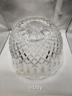 Vintage Shannon Crystal Punch Bowl With 8 Cups And Silver Plated Latle