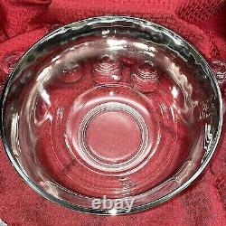 Vintage Silver Fade Glass Punch Bowl Set- 1970's