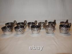 Vintage Silver Plate Punch Bowl or Wine Chiller with Lid, Glass Insert, 11 Cups