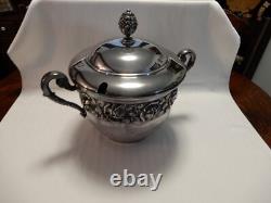 Vintage Silver Plate Punch Bowl or Wine Chiller with Lid, Glass Insert, 11 Cups
