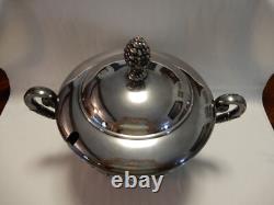 Vintage Silver Plate Punch Bowl or Wine Chiller with Lid, Glass Insert, 11 Cups