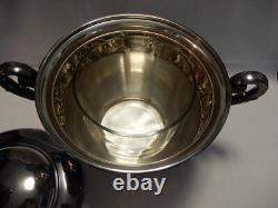 Vintage Silver Plate Punch Bowl or Wine Chiller with Lid, Glass Insert, 11 Cups