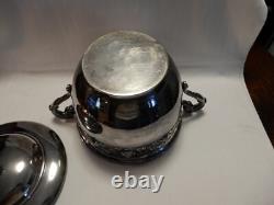 Vintage Silver Plate Punch Bowl or Wine Chiller with Lid, Glass Insert, 11 Cups