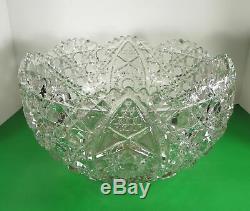 Vintage Smith Glass DAISY AND BUTTON Punch Bowl Set with Metal Stand and 12 Cups