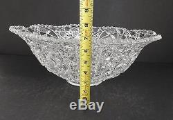 Vintage Smith Glass Daisy Button Clear Punch Serve Bowl Discontinued 17 1/2 W9