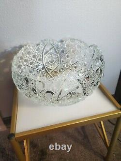 Vintage Smith Glass Daisy and Button Clear Punch Bowl Set! COMPLETE SET