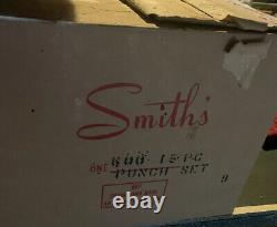 Vintage Smith Glass Punch 15 Piece Set, In Original Box, Made In USA Gorgeous
