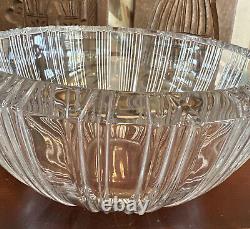 Vintage TIFFANY & CO LRG 10 3/4 Crystal Atlas Punch Fruit Bowl With Roman Numerals