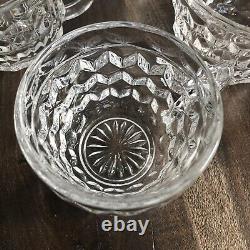 Vintage Textured Fostoria Glass Heavy 14 Punch Bowl & 12 Cups, Clear
