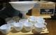 Vintage Thatcher McKee Concord Milk Glass Punch Bowl Set, 14 Pc in Original Box