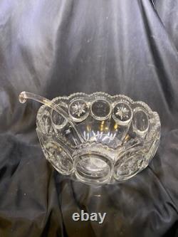 Vintage Tiffin Franciscan Moon And Stars Punch Bowl Set With 12 Cups