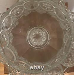 Vintage Tiffin-Franciscan Moon & Stars Glass PUNCHBOWL w 12 Cups & Underplate