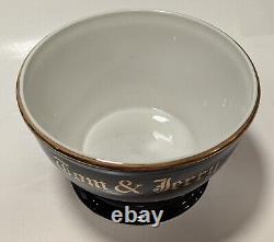 Vintage Tom & Jerry Black with Gold Gilt Punch Bowl Set by Hall Pottery, 12 Cups