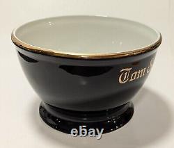 Vintage Tom & Jerry Black with Gold Gilt Punch Bowl Set by Hall Pottery, 12 Cups