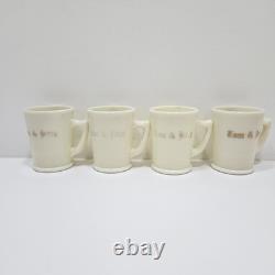 Vintage Tom & Jerry Custard Glass McKee Punch Bowl Set & 12 Mugs Glows