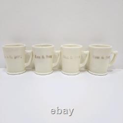 Vintage Tom & Jerry Custard Glass McKee Punch Bowl Set & 12 Mugs Glows