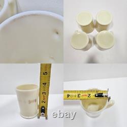 Vintage Tom & Jerry Custard Glass McKee Punch Bowl Set & 12 Mugs Glows