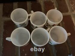 Vintage Tom Jerry Glass Ski Skier Punch Bowl Set Bowl 6 Mugs Cups Hazel Atlas