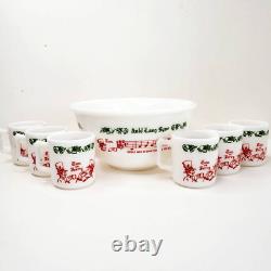 Vintage Tom & Jerry Punch Bowl with 6 Cups Mid Century Punch Bowl Set Vintage To