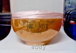 Vintage Tom & Jerry Rare Peach Punch Bowl Set Anchor Hawking 5 Piece Set