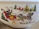 Vintage Tom & Jerry Sleigh Scene Beaded Rim Punch Bowl & 6 Mugs McKee Milk Glass