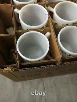 Vintage Tom and Jerry Christmas Punch Bowl 8 Mug Set Hazel Atlas Milk Glass withBX