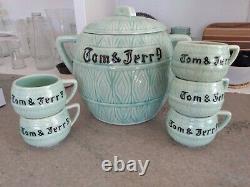 Vintage Tom and Jerry punch bowl set with Lid & 5 cups Made in Japan