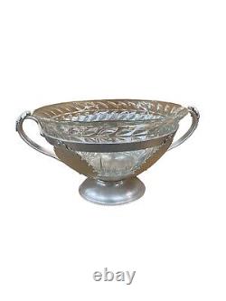 Vintage Trade Continental Mark #620 Hammered Aluminum Punch Bowl WithGlass Inset