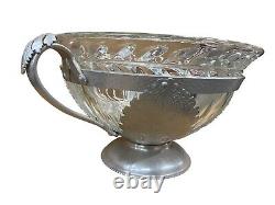 Vintage Trade Continental Mark #620 Hammered Aluminum Punch Bowl WithGlass Inset