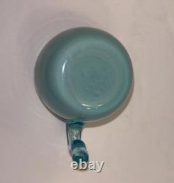 Vintage Turquoise Cased Glass Punch Bowl With 9 Cups And Ladel Read Description Vintage Turquoise Cased Glass Punch Bowl With 9 Cups And Ladel Read Description