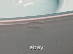Vintage Turquoise Cased Glass Punch Bowl With 9 Cups And Ladel Read Description