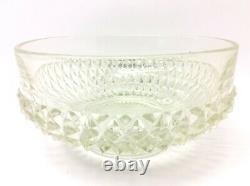 Vintage Used Clear Pressed Glass Spiked Design Large Serving Punch Bowl