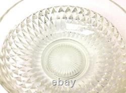 Vintage Used Clear Pressed Glass Spiked Design Large Serving Punch Bowl