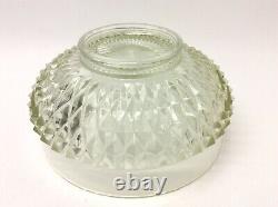 Vintage Used Clear Pressed Glass Spiked Design Large Serving Punch Bowl