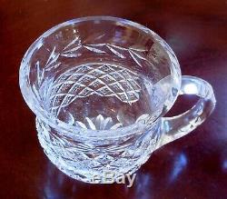 Vintage Waterford Crystal Punch Bowl Set & 13 Crystal Cups Mugs