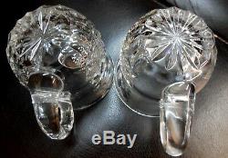 Vintage Waterford Crystal Punch Bowl Set & 13 Crystal Cups Mugs